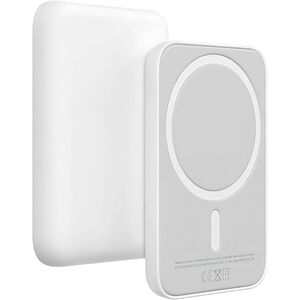 Baterie Externa Wireless Magnetica compatibil MagSafe, 10000 mAh, incarcare Wireless 15W, USB-C 20W, cu Indicator LED, Cablu Type-C – Alb
