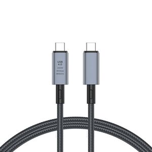 Cablu video si incarcare de la USB-C la USB-C 4.0 PD 240W / 40Gbps – 8K 60Hz, incarcare Rapidă, 1m, compatibil laptop, Macbook, Gri Metalizat