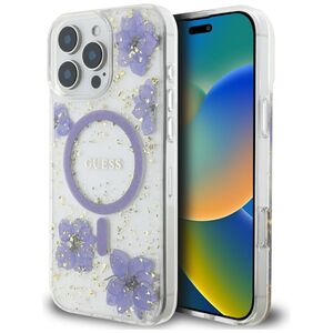 Husa premium pentru  iPhone 16 Pro Max compatibila MagSafe Guess Luxury Series - Mov