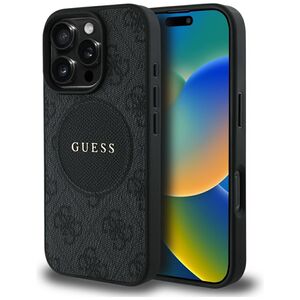 Husa premium pentru  iPhone 16 Pro Max compatibila MagSafe Guess Luxury Series - Negru denim
