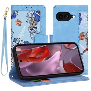Husa tip carte pentru  Google Pixel 9A, functie stand si port carduri, Albastru