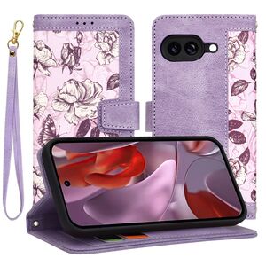 Husa tip carte pentru  Google Pixel 9A, functie stand si port carduri, Mov