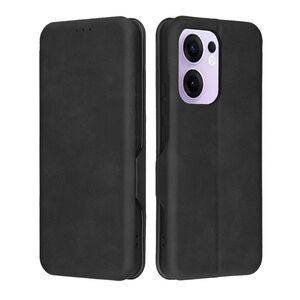 Husa tip carte pentru Oppo Reno 13F, 13FS 4G, 5G Smart Wallet fata - spate protectie 360 - Negru