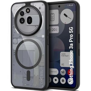 Husa pentru Nothing Phone (3a) Pro compatibila MagSafe, cu protectie lentile, Anti-Scratch, Anti-Fingerprint, Anti-Oil, Never-Yellow, transparent / negru