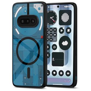 Husa pentru Nothing Phone (3a) compatibila MagSafe, cu protectie lentile, Anti-Scratch, Anti-Fingerprint, Anti-Oil, Never-Yellow, transparent / negru