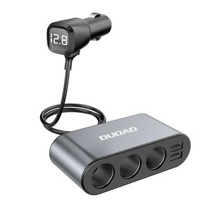 Incarcator auto 2 x USB + Splitter cu 3 prize bricheta – 3.4A, 12-24V, Negru