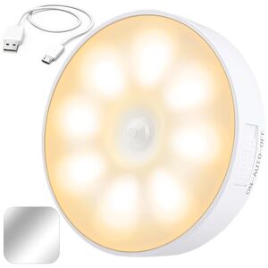 Lampa LED cu Senzor de Miscare si Intuneric – Lumina Calda 3000K, Reincarcabila, Wireless, Ideala pentru Mobilier, Hol, Scara sau Dulap, alb