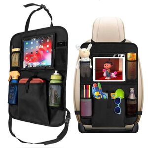 Organizator auto elegant pentru spatar scaun auto cu suport tableta / telefon, multiple buzunare, 42 x 62 cm –  ideala pentru calatorii