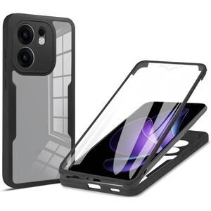 Set 360: Husa cu folie integrata pentru  Oppo Reno 13F, 13FS 4G, 5G Protectie 360 fata / spate - Negru