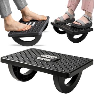 Suport pentru Picioare cu Rolă de Masaj, Ergonomic, pentru Birou, cu Inclinare Reglabila, Negru