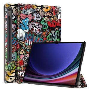 Husa pentru Samsung Galaxy Tab S10 FE 10.9 inch tip stand functie sleep/wake-up, protectie 360 - graffiti