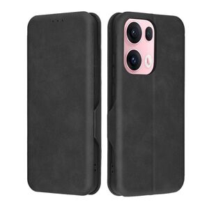 Husa tip carte pentru Oppo Reno 13 Smart Wallet fata - spate protectie 360 - Negru
