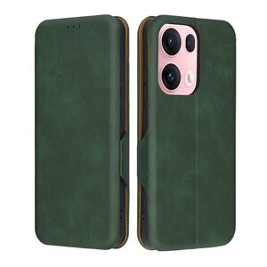 Husa tip carte pentru Oppo Reno 13 Pro Smart Wallet fata - spate protectie 360 - verde