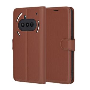 Husa pentru  Nothing Phone (3a) tip carte cu inchidere magnetica, compartimente pentru carduri si functie stand, Maro