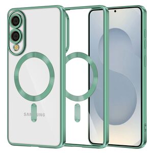 Husa pentru  Samsung Galaxy S25 Edge cu MagSafe si protectie pentru lentile anti-shock 1.5 mm transparent - Verde deschis
