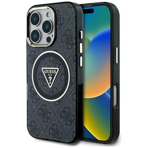 Husa premium pentru  iPhone 16 Pro compatibila MagSafe Guess Luxury Series - Negru