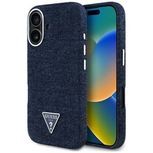 Husa premium pentru  iPhone 16 compatibila MagSafe Guess Luxury Series - Albastru