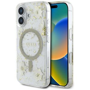 Husa premium pentru  iPhone 16 compatibila MagSafe Guess Luxury Series - Bej