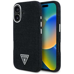 Husa premium pentru  iPhone 16 compatibila MagSafe Guess Luxury Series - Negru denim