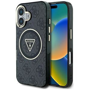 Husa premium pentru  iPhone 16 compatibila MagSafe Guess Luxury Series - Negru
