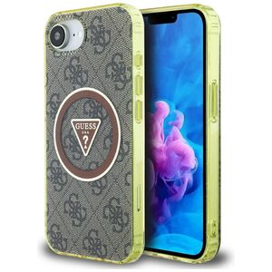Husa premium pentru  iPhone 16e compatibila MagSafe Guess Luxury Series - Maro