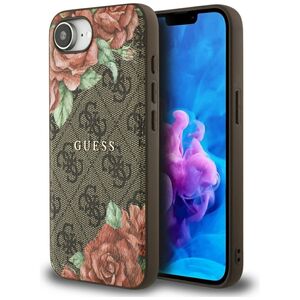 Husa premium pentru  iPhone 16e compatibila MagSafe Guess Luxury Series - Maro