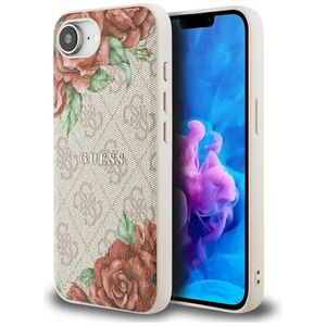 Husa premium pentru  iPhone 16e compatibila MagSafe Guess Luxury Series - Roz neon