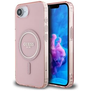 Husa premium pentru  iPhone 16e compatibila MagSafe Guess Luxury Series - Roz pal