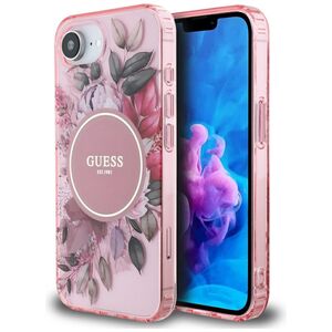 Husa premium pentru  iPhone 16e compatibila MagSafe Guess Luxury Series - Roz