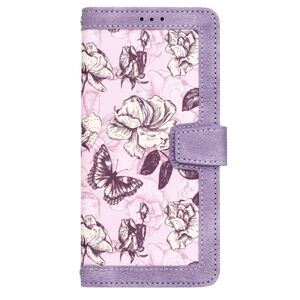 Husa tip carte pentru  Xiaomi Redmi Note 14 4G, functie stand si port carduri, Mov