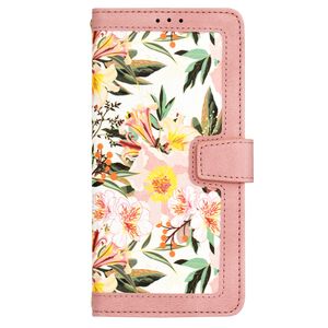 Husa tip carte pentru  Xiaomi Redmi Note 14 4G, functie stand si port carduri, Roz