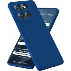 Husa pentru  Motorola Edge 60 Fusion Liquid Silicone, subțire, captusita cu microfibra, anti amprentă, protectie cameră foto, Albastru
