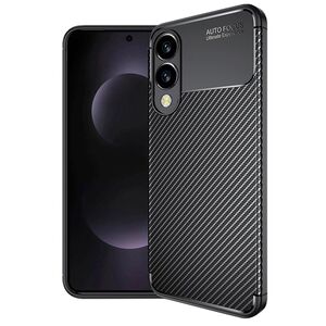 Husa de protectie pentru  Samsung Galaxy S25 Edge Auto Focus Slim, Anti-Scratch, cu fibra de carbon si protectie lentile - Negru
