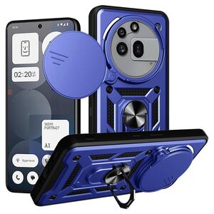 Husa pentru  Nothing Phone (3a) Pro Ring Armor Kickstand Tough Rugged Cover cu protectie camera, Albastru