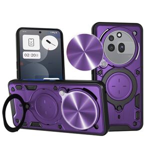 Husa pentru  Nothing Phone (3a) Pro cu protecție pentru cameră și suport magnetic integrat Ring Shockproof, Mov