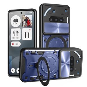 Husa pentru  Nothing Phone (3a) cu protecție pentru cameră și suport magnetic integrat Ring Shockproof, Albastru