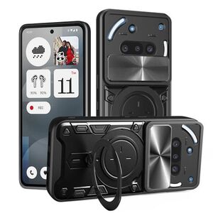 Husa pentru  Nothing Phone (3a) cu protecție pentru cameră și suport magnetic integrat Ring Shockproof, Negru