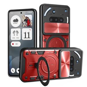 Husa pentru  Nothing Phone (3a) cu protecție pentru cameră și suport magnetic integrat Ring Shockproof, Rosu