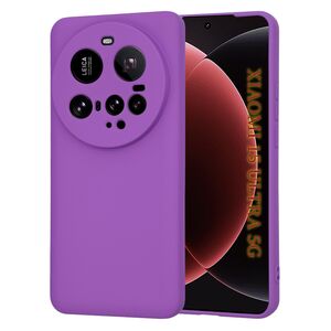 Husa pentru  Xiaomi 15 Ultra Liquid Silicone, subțire, captusita cu microfibra, anti amprentă, protectie cameră foto, Mov