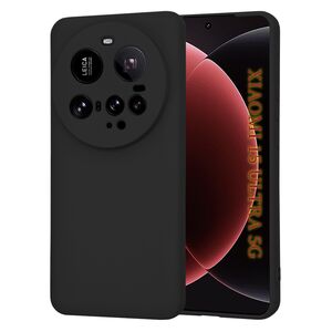 Husa pentru  Xiaomi 15 Ultra Liquid Silicone, subțire, captusita cu microfibra, anti amprentă, protectie cameră foto, Negru