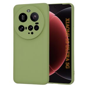 Husa pentru  Xiaomi 15 Ultra Liquid Silicone, subțire, captusita cu microfibra, anti amprentă, protectie cameră foto, Verde