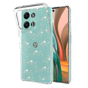 Husa pentru Moto G75 cu sclipici Liquid Crystal Glitter, Transparent