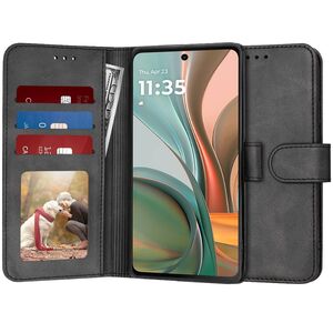 Husa pentru Moto G75 tip carte 360 Kickstand Portofel Multifunctional, Protectie Completa, Negru denim