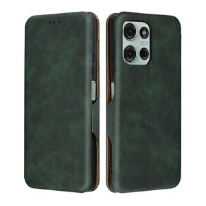 Husa tip carte pentruMoto G75 Smart Wallet fata - spate protectie 360 - Verde