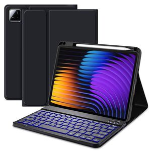 Husa cu tastatura iluminata detasabila pentru Xiaomi Pad 7 / 7 Pro, negru