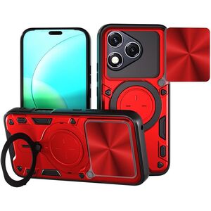 Husa pentru  Honor 400 Lite cu protecție pentru cameră și suport magnetic integrat Ring Shockproof, Rosu