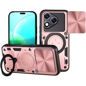 Husa pentru  Honor 400 Lite cu protecție pentru cameră și suport magnetic integrat Ring Shockproof, Roz
