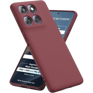 Husa pentru  Motorola Edge 60 Fusion Liquid Silicone, subțire, captusita cu microfibra, anti amprentă, protectie cameră foto, Bordeaux
