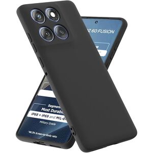 Husa pentru  Motorola Edge 60 Fusion Liquid Silicone, subțire, captusita cu microfibra, anti amprentă, protectie cameră foto, Negru