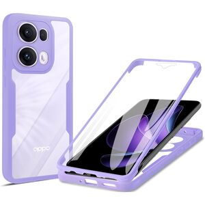 Set 360: Husa cu folie integrata pentru  Oppo Reno 13 Pro Protectie 360 fata / spate - Mov
